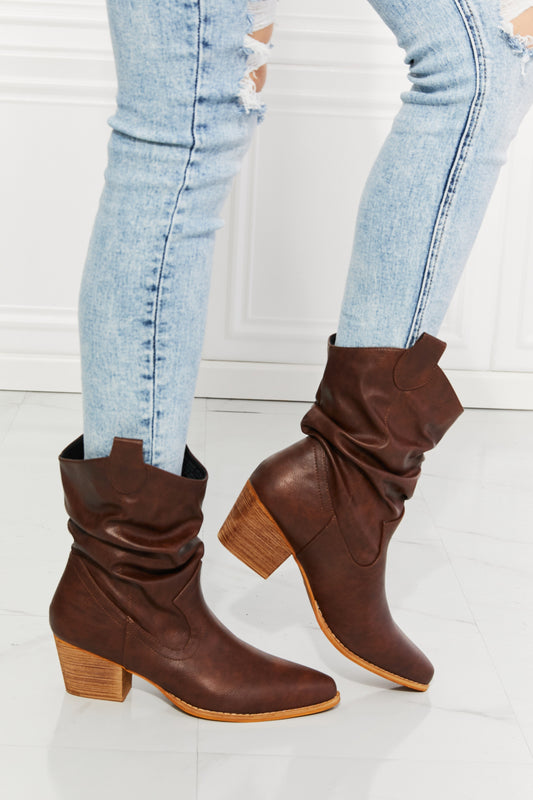 MMShoes Better in Texas Scrunch Cowboy Boots in Brown - Opulent Empire