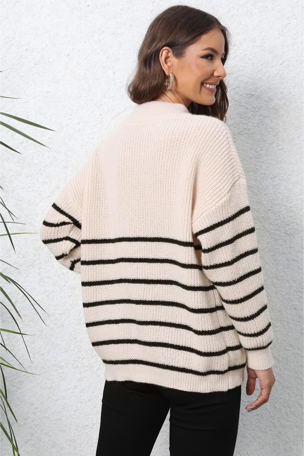 Hollis Rivière — Mock Neck Long Sleeve Zip-Up Sweater, alternate view 2