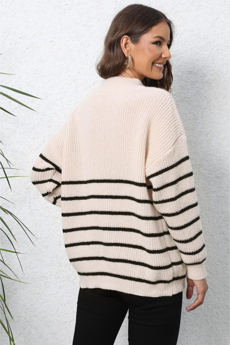 Hollis Rivière — Mock Neck Long Sleeve Zip-Up Sweater, alternate view 2