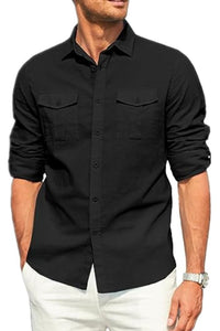 Beaumont — Men's Plus Size Button Down Collared Neck Long Sleeve Shirt, alternate view 3