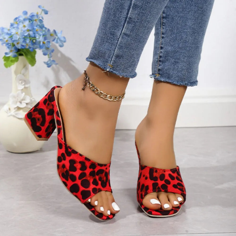 Ivory Allegra — Leopard Block Heel Suede Sandals, alternate view 8