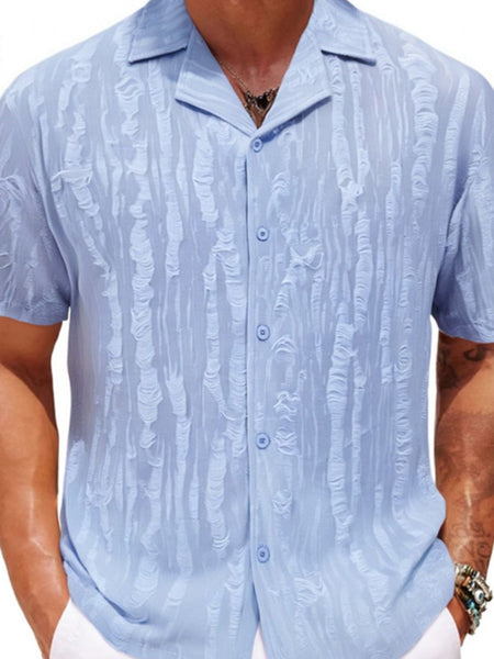 Men's Plus Size Collared Neck Short Sleeve Shirt - Opulent Empire
