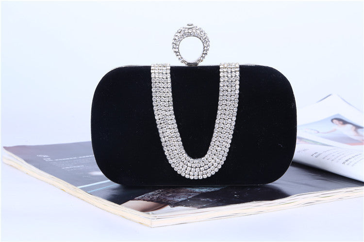 Verona Diamond Velvet Clutch