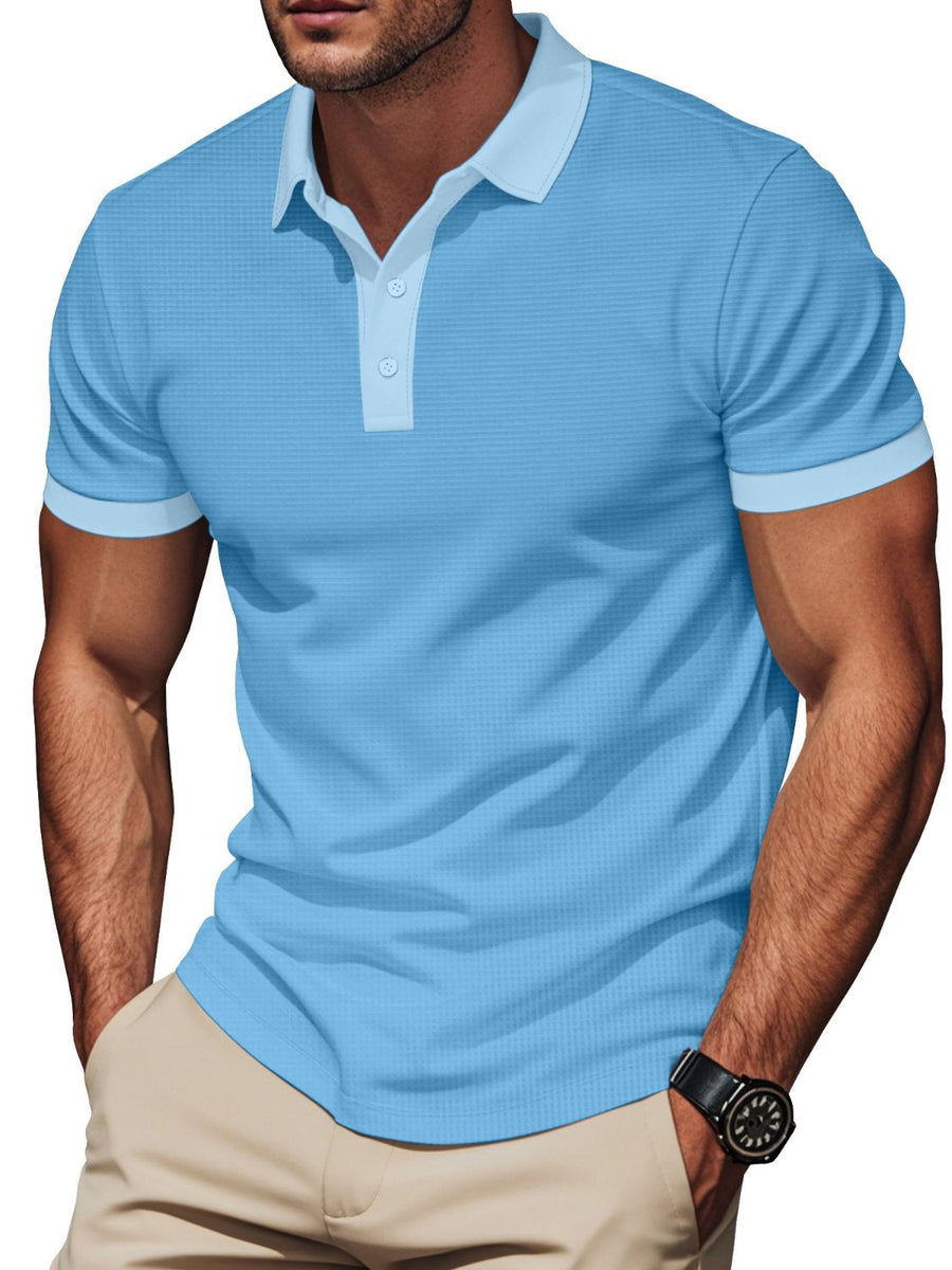 Xavier — Men's Full Size Short Sleeve Collared Polo Plus Size Men's Tailored Shorts