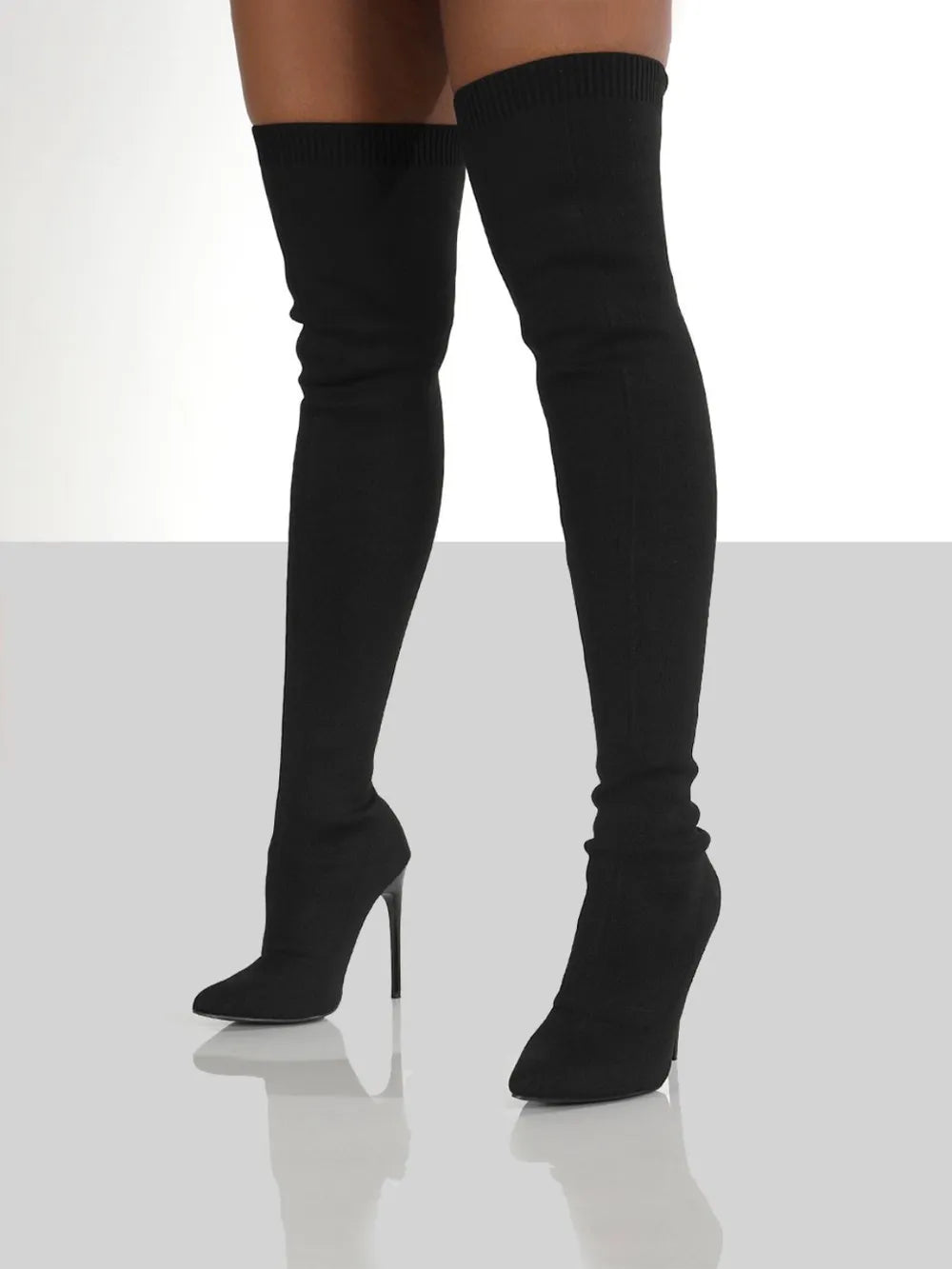 Rain Marino — Point Toe Over Knee Stiletto Boots Fashion Footwear, alternate view 4