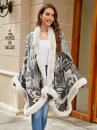 Dove Versailles — Printed Open Front Poncho