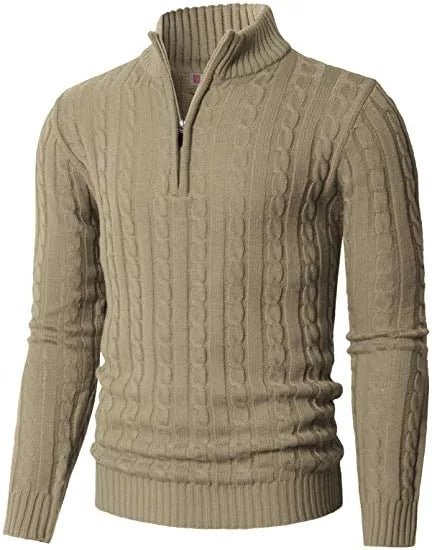 Casual Slim Pullover Long Sleeve Knitted Zip Sweater - Opulent EmpireCasual Slim Pullover Long Sleeve Knitted Zip SweaterOpulent EmpireClothing