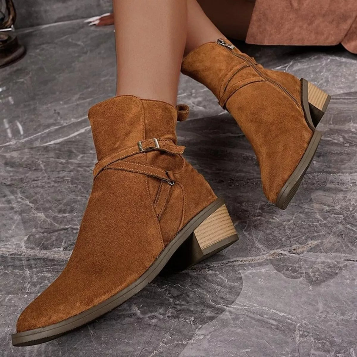 Paris Fiorenza — Side Zip Block Heels Boots Fashion Footwear, alternate view 7