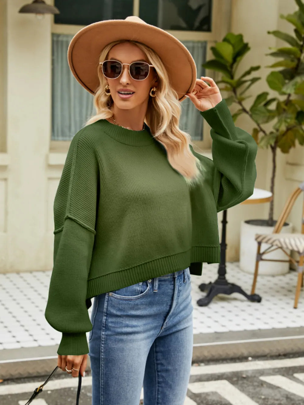 Dove Valmont — Round Neck Lantern Sleeve Sweater, alternate view 20
