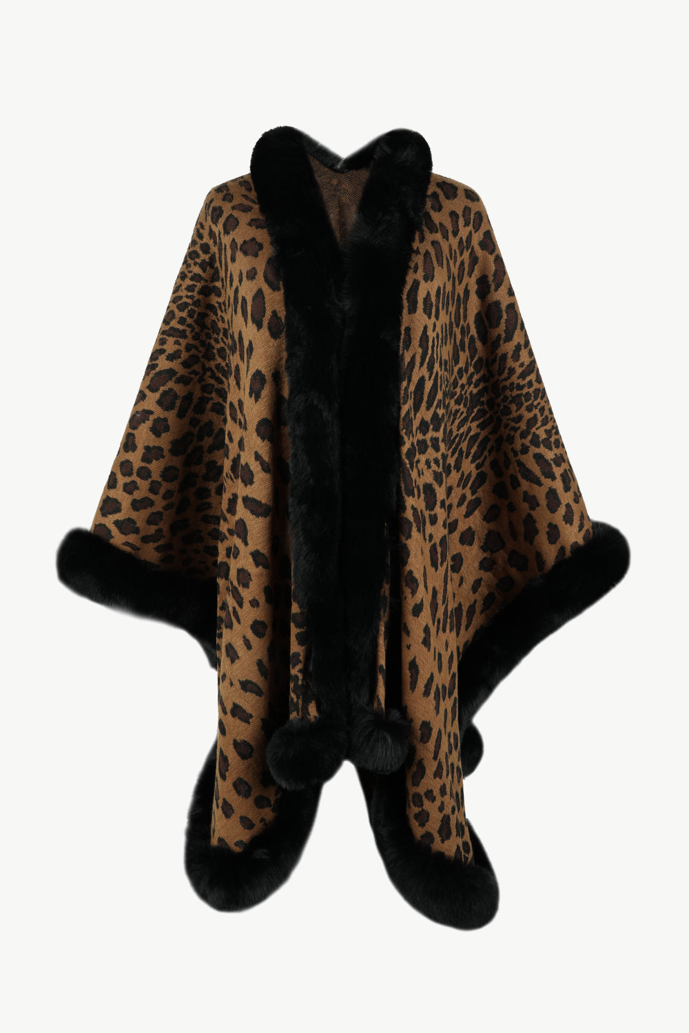 Sage Versailles — Leopard Open Front Poncho, alternate view 12
