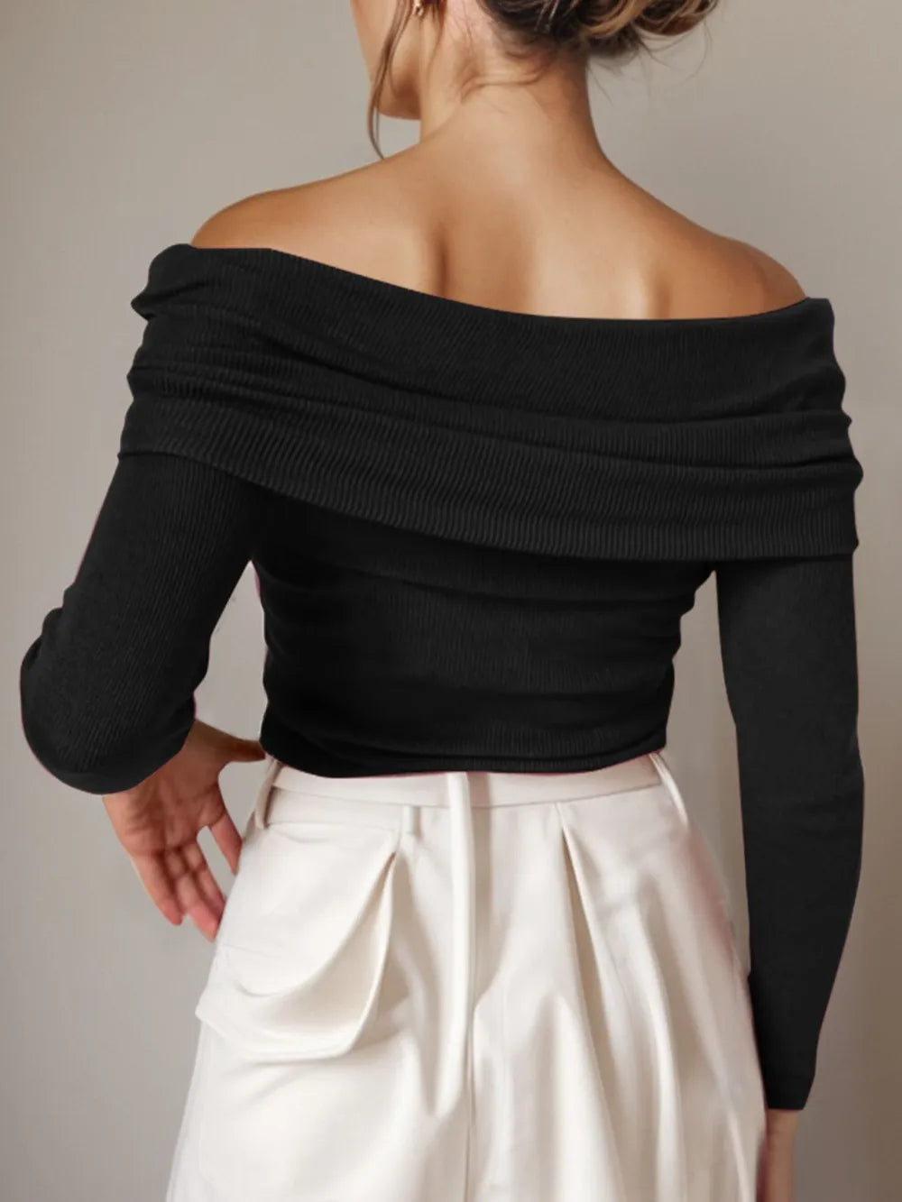 Lior Rousseau — Off-Shoulder Long Sleeve Sweater, alternate view 12