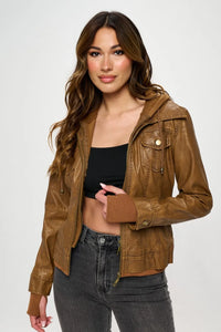 Fable Saint-Clair — Coalition LA Double Zip Hooded Long Sleeve Jacket