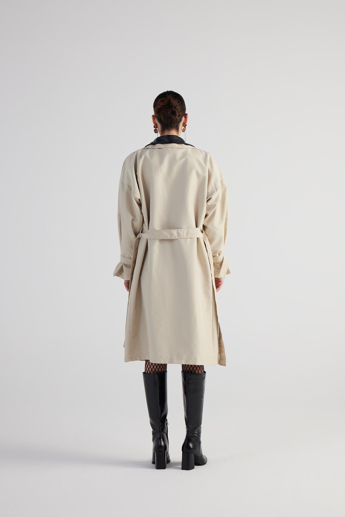 Norelle — Cloak Beige Maxi Trench Coat, alternate view 3