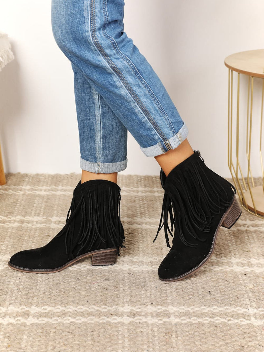 Legend Women's Fringe Cowboy Western Ankle Boots - Opulent Empire
