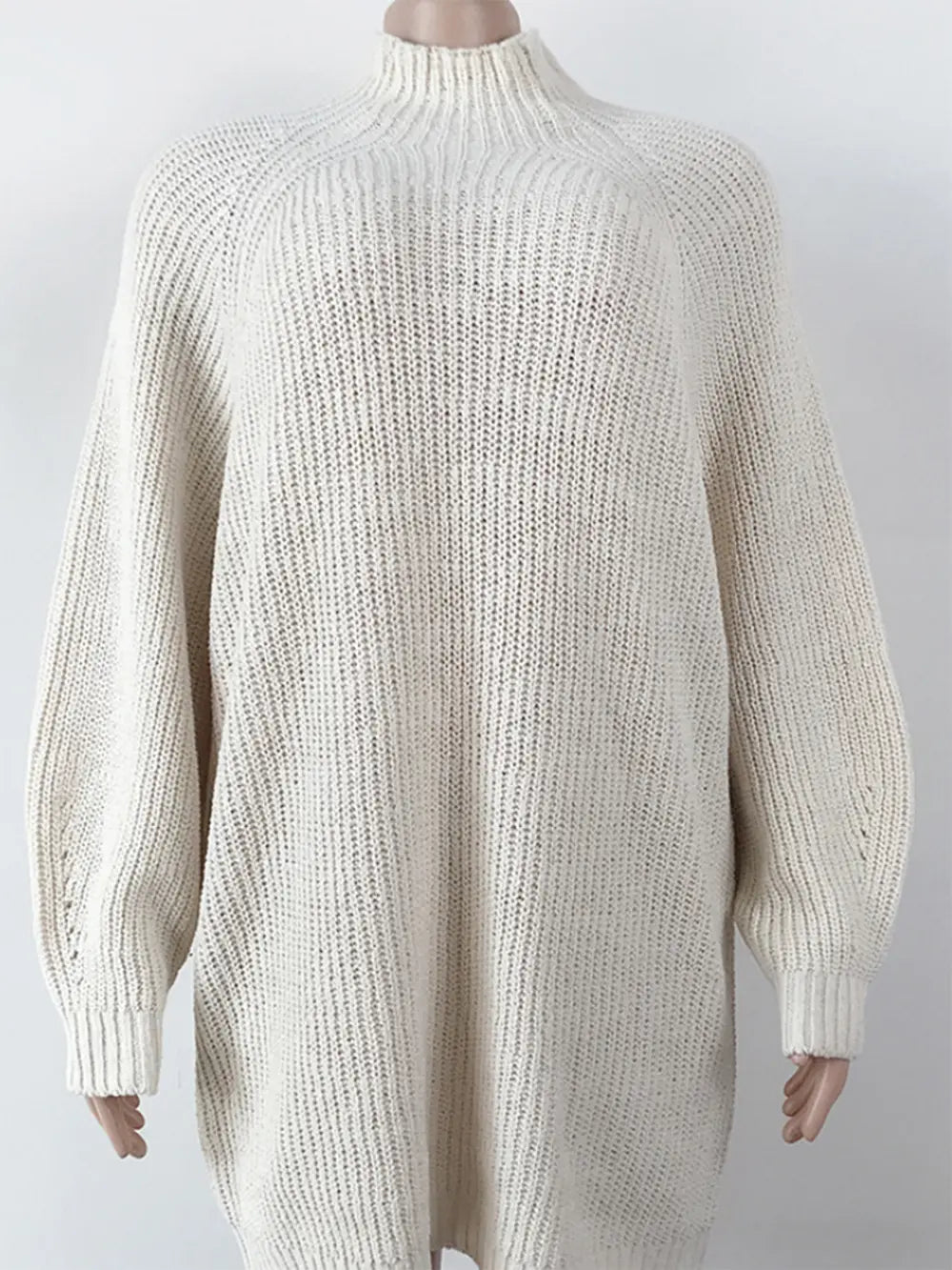 Indigo Delacroix — Mock Neck Dropped Shoulder Sweater Dress, alternate view 15
