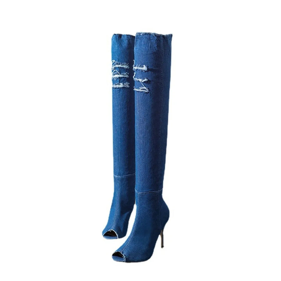 Lior Rosetti — Peep Toe Stiletto Boots Fashion Footwear, alternate view 2