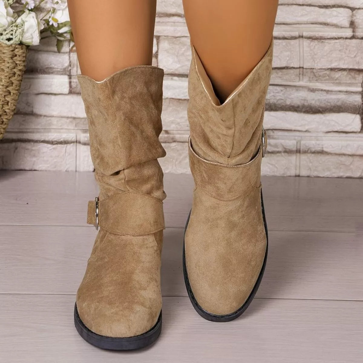 Finley Fiorenza — Round Toe Block Heels Boots Fashion Footwear, alternate view 7