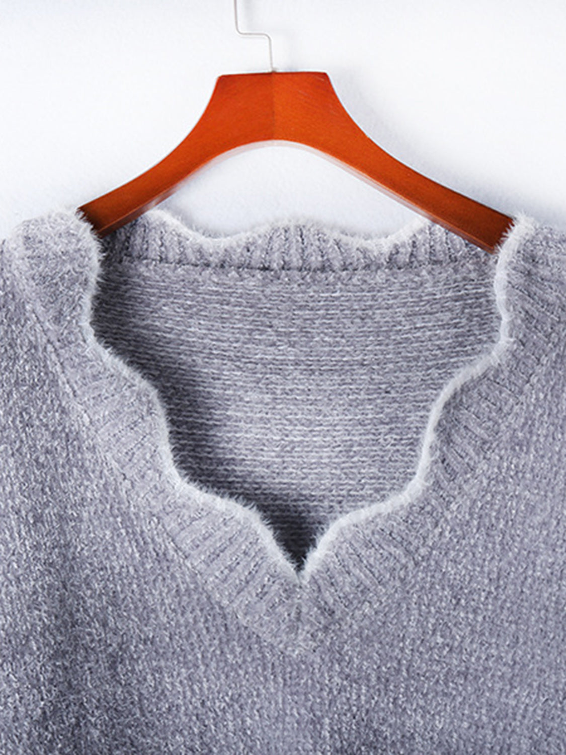 Arden Rivière — Notched Dropped Shoulder Long Sleeve Sweater, alternate view 12