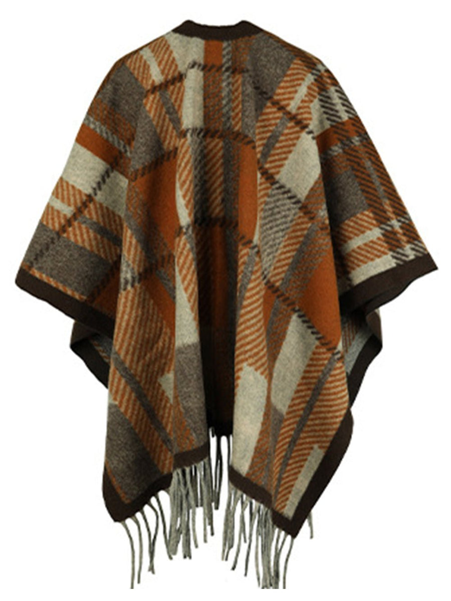 Cloak Sleeve Fringe Detail Poncho - Opulent EmpireCloak Sleeve Fringe Detail PonchoOpulent EmpireClothing