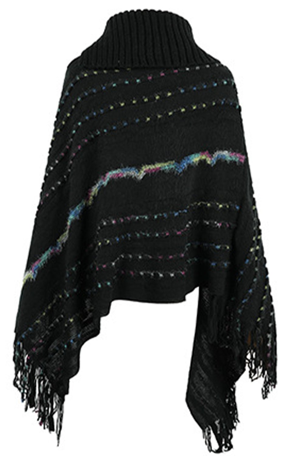 Cloak Sleeve Fringe Detail Poncho - Opulent EmpireCloak Sleeve Fringe Detail PonchoOpulent EmpireClothing