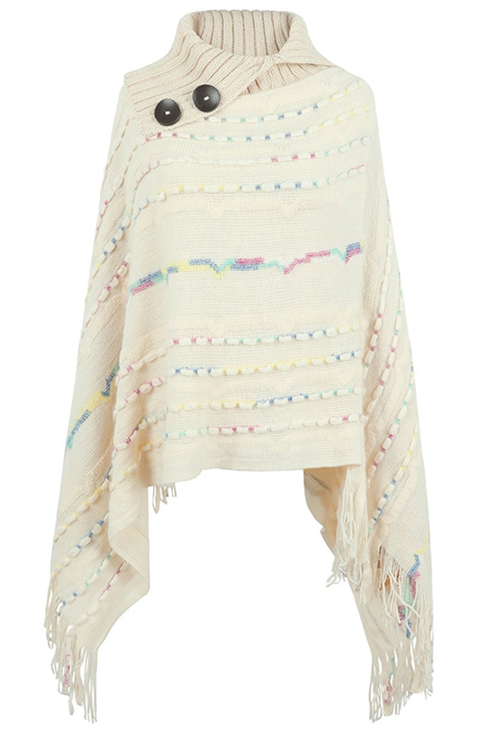 Cloak Sleeve Fringe Detail Poncho - Opulent EmpireCloak Sleeve Fringe Detail PonchoOpulent EmpireClothing