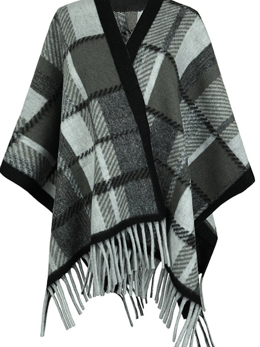 Cloak Sleeve Fringe Detail Poncho - Opulent EmpireCloak Sleeve Fringe Detail PonchoOpulent EmpireClothing