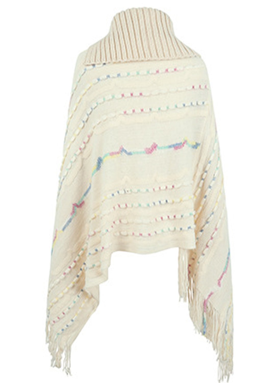 Cloak Sleeve Fringe Detail Poncho - Opulent EmpireCloak Sleeve Fringe Detail PonchoOpulent EmpireClothing