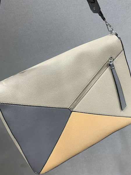 Color matching one-shoulder diagonal bag - Opulent Empire