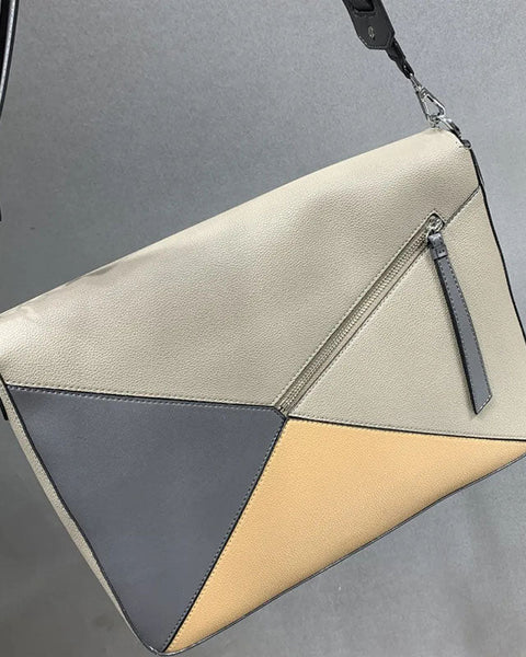 Color matching one-shoulder diagonal bag