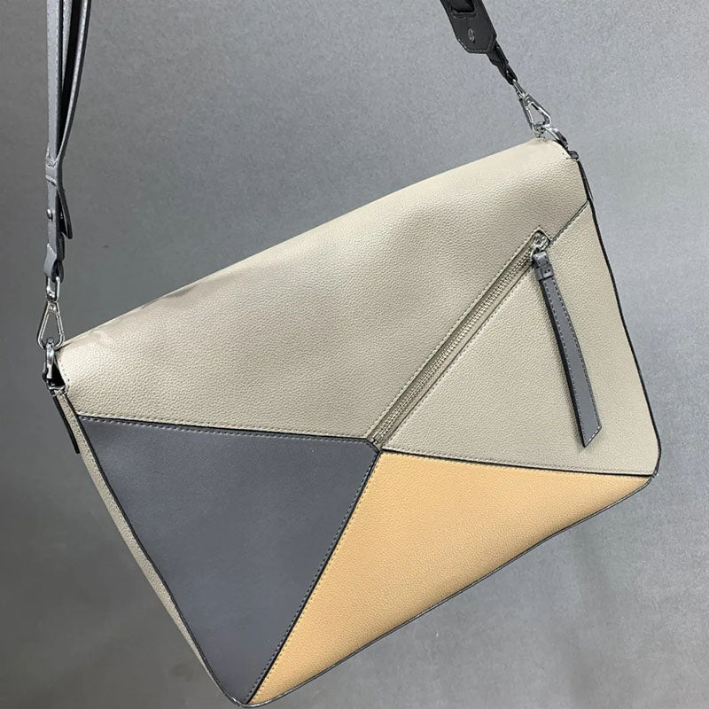 Color matching one-shoulder diagonal bag - Opulent Empire