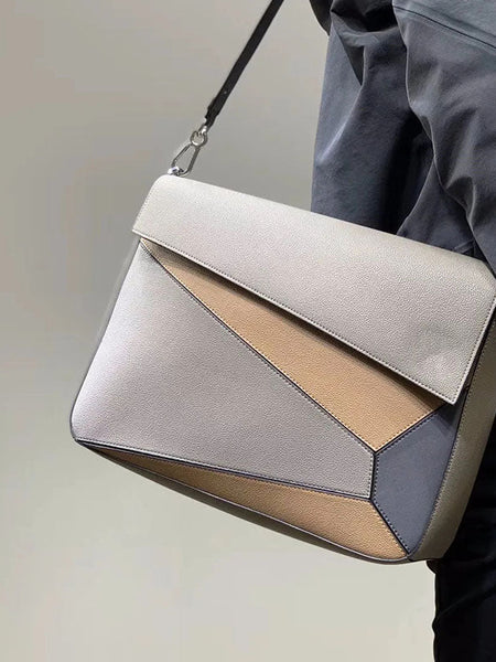 Color matching one-shoulder diagonal bag - Opulent Empire