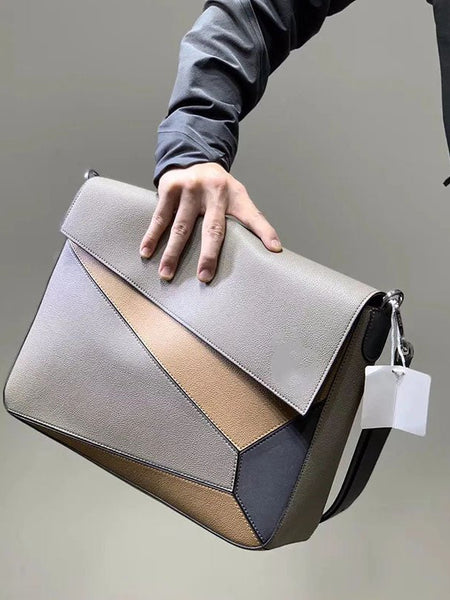 Color matching one-shoulder diagonal bag - Opulent Empire