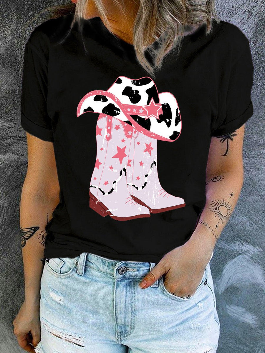 Cowboy Hat and Boots Graphic Tee - Opulent EmpireCowboy Hat and Boots Graphic TeeOpulent Empire