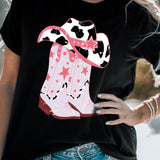 Cowboy Hat and Boots Graphic Tee - Opulent EmpireCowboy Hat and Boots Graphic TeeOpulent Empire