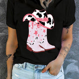 Cowboy Hat and Boots Graphic Tee - Opulent EmpireCowboy Hat and Boots Graphic TeeOpulent Empire