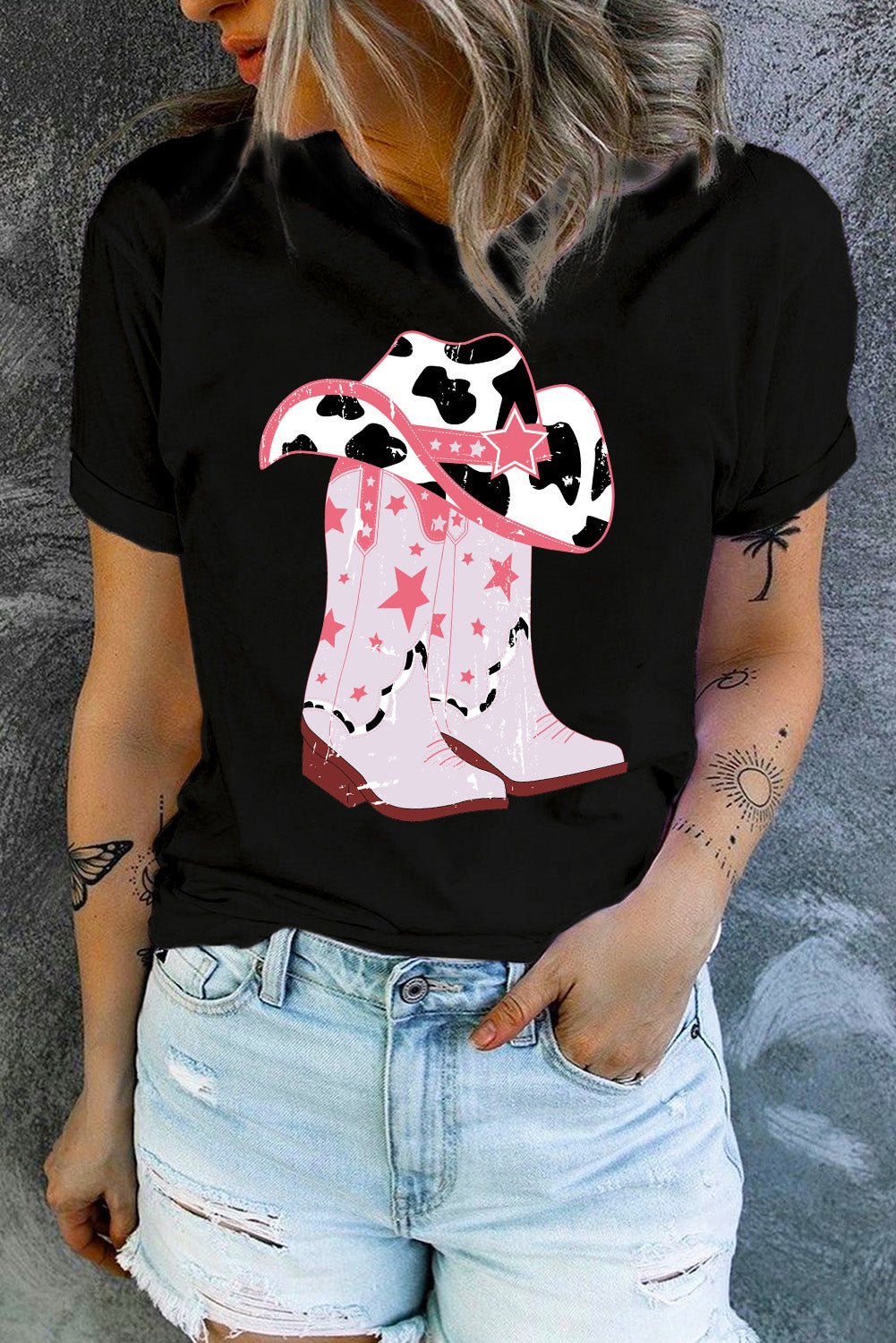 Cowboy Hat and Boots Graphic Tee - Opulent EmpireCowboy Hat and Boots Graphic TeeOpulent Empire