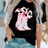 Cowboy Hat and Boots Graphic Tee - Opulent EmpireCowboy Hat and Boots Graphic TeeOpulent Empire