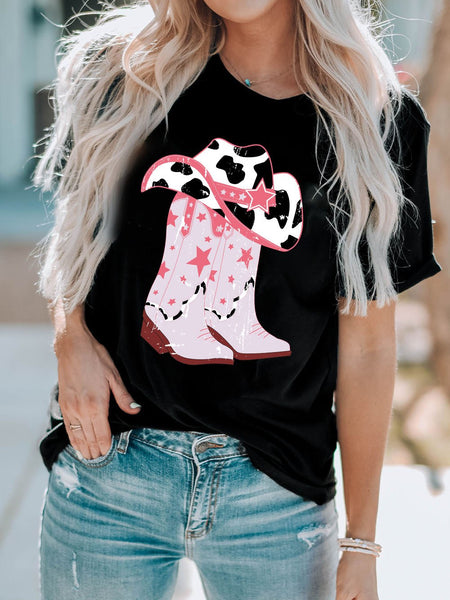 Cowboy Hat and Boots Graphic Tee - Opulent EmpireCowboy Hat and Boots Graphic TeeOpulent Empire