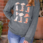 Cowboy Hat & Boot Graphic Sweatshirt - Opulent EmpireCowboy Hat & Boot Graphic SweatshirtOpulent Empire