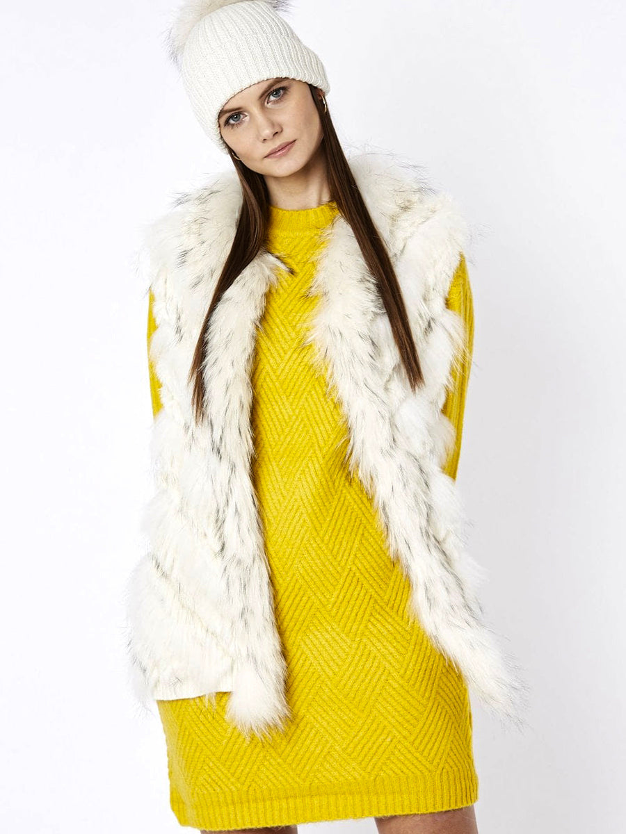 Cream Fox And Coney Fur Gilet-0