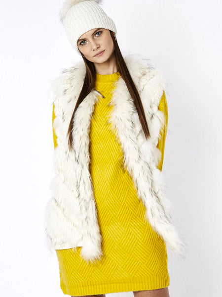 Cream Fox And Coney Fur Gilet-0