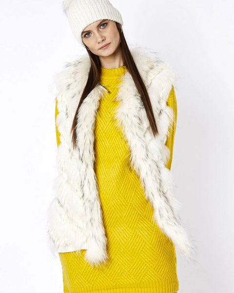 Cream Fox And Coney Fur Gilet-0