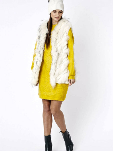 Cream Fox And Coney Fur Gilet-1