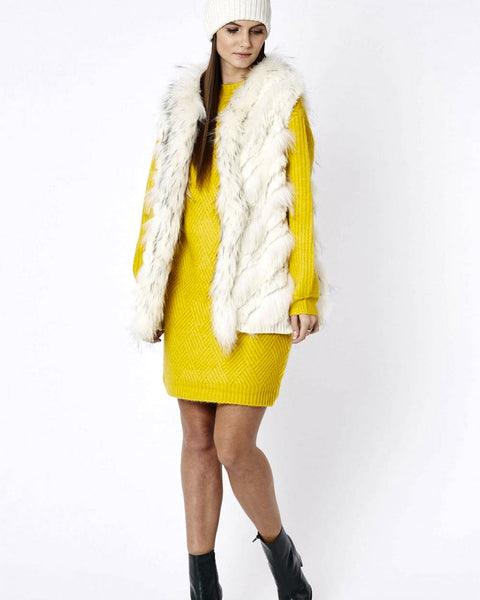 Cream Fox And Coney Fur Gilet-1