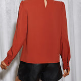 Cutout Puff Sleeve Blouse - Opulent EmpireCutout Puff Sleeve BlouseOpulent Empire