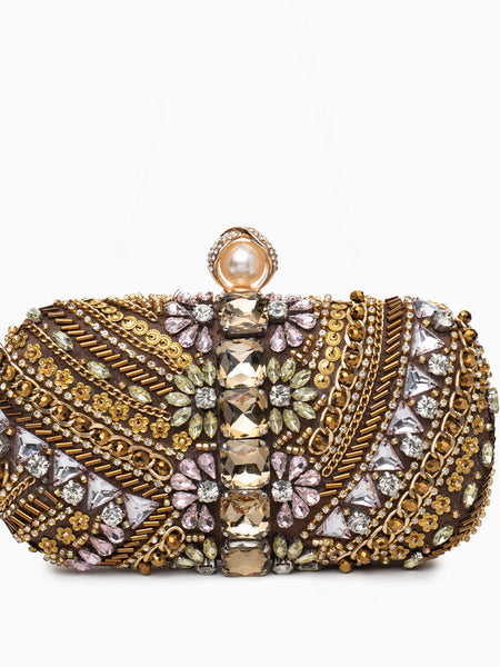 Cynthia Beaded Embroidery Clutch Bag - Opulent Empire