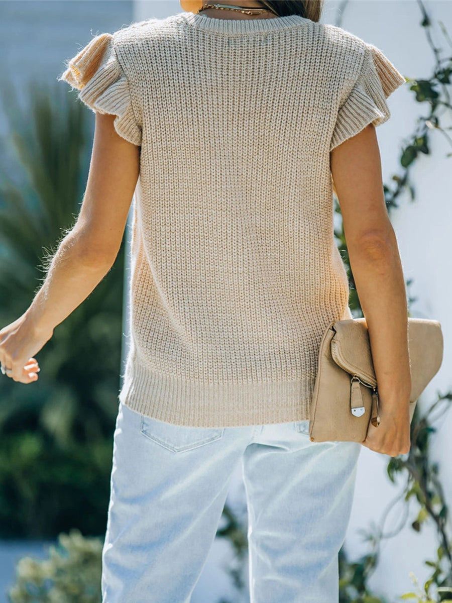Noa Rivière — Round Neck Cap Sleeve Sweater, alternate view 2