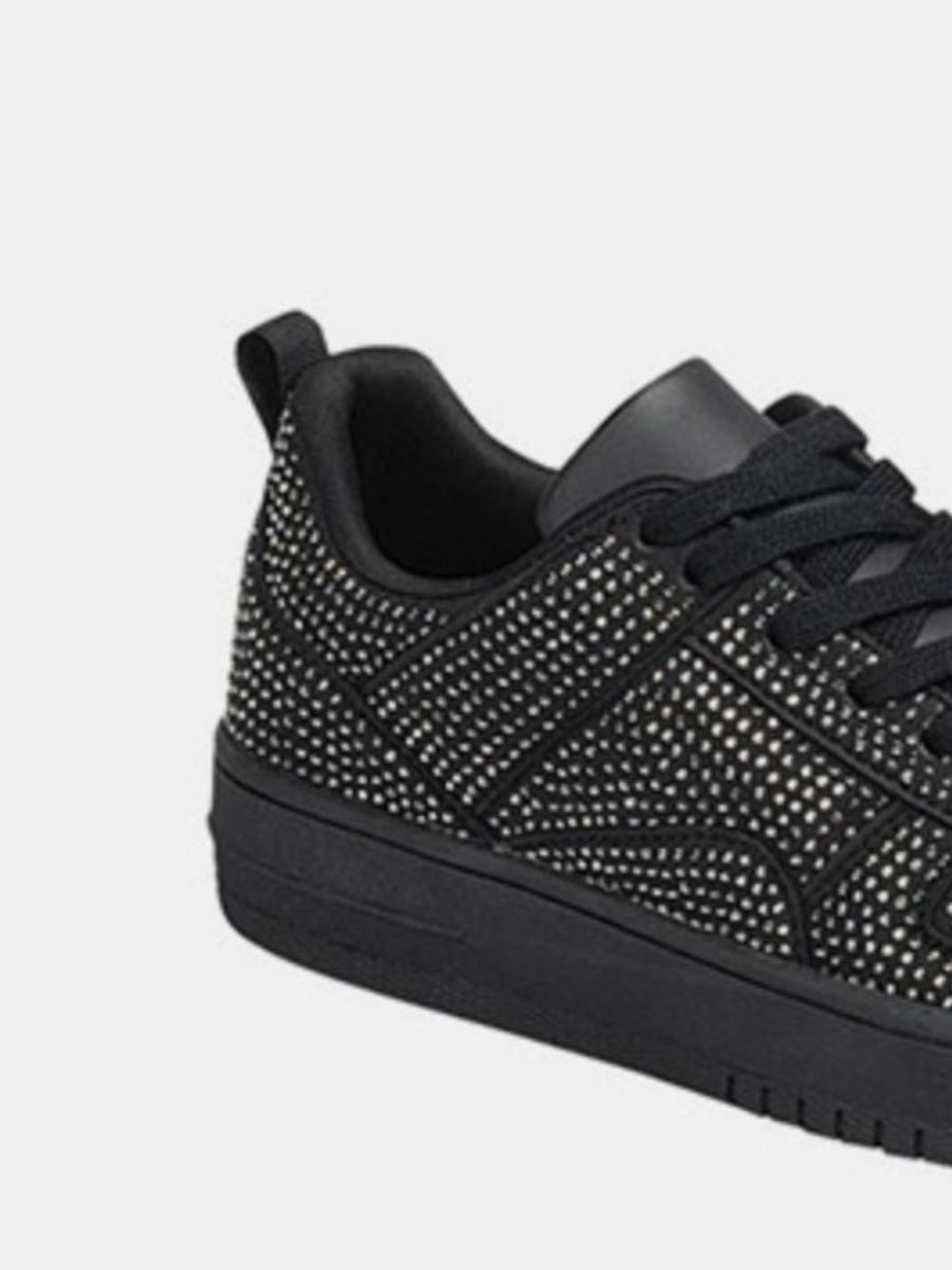 Forever Link Rhinestone Platform Flat Sneakers - Opulent Empire