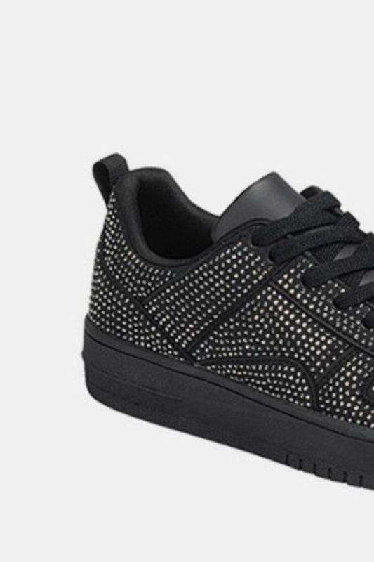 Forever Link Rhinestone Platform Flat Sneakers - Opulent Empire
