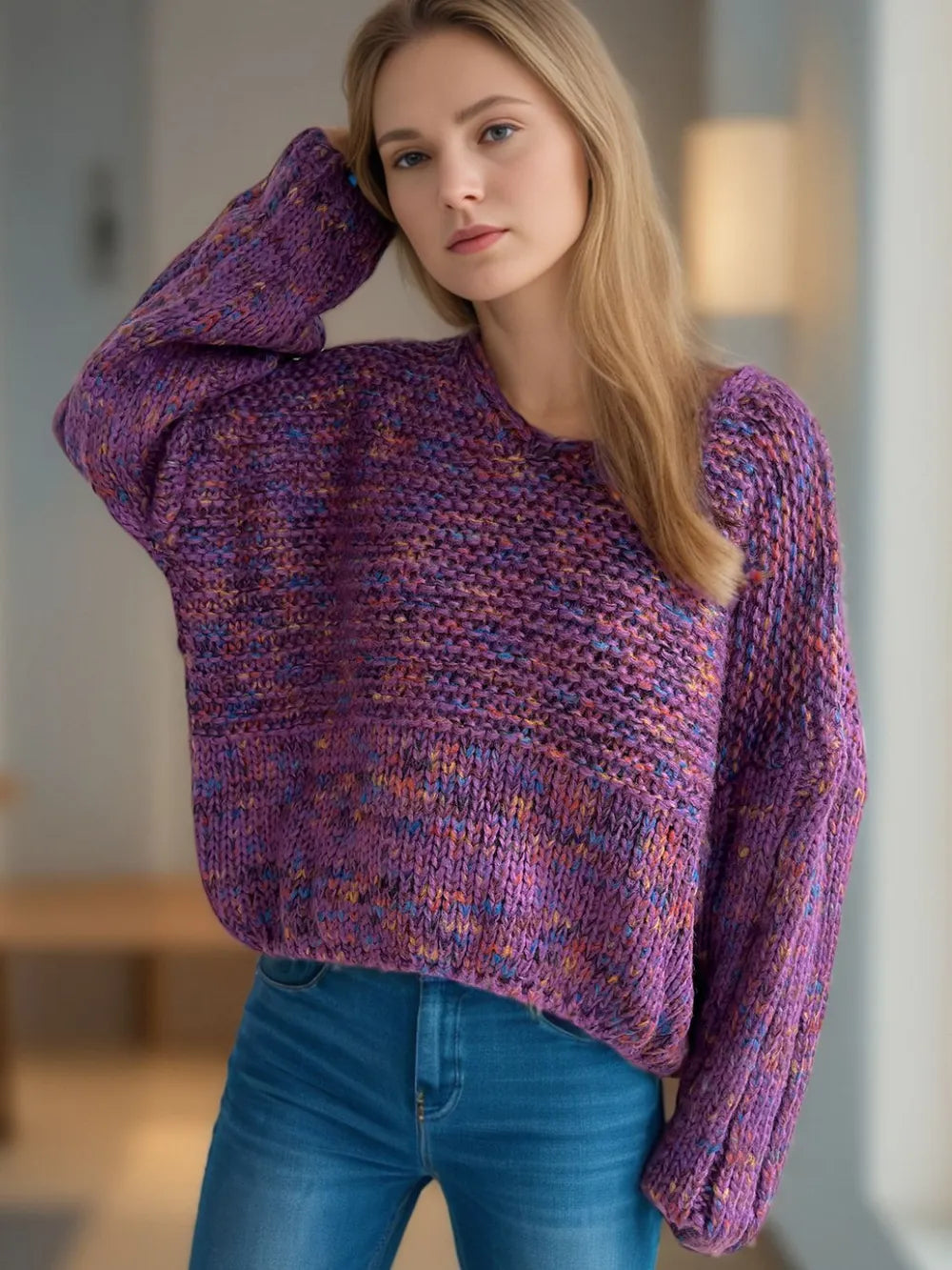 Ocean Rivière — Dropped Shoulder Long Sleeve Sweater, alternate view 4
